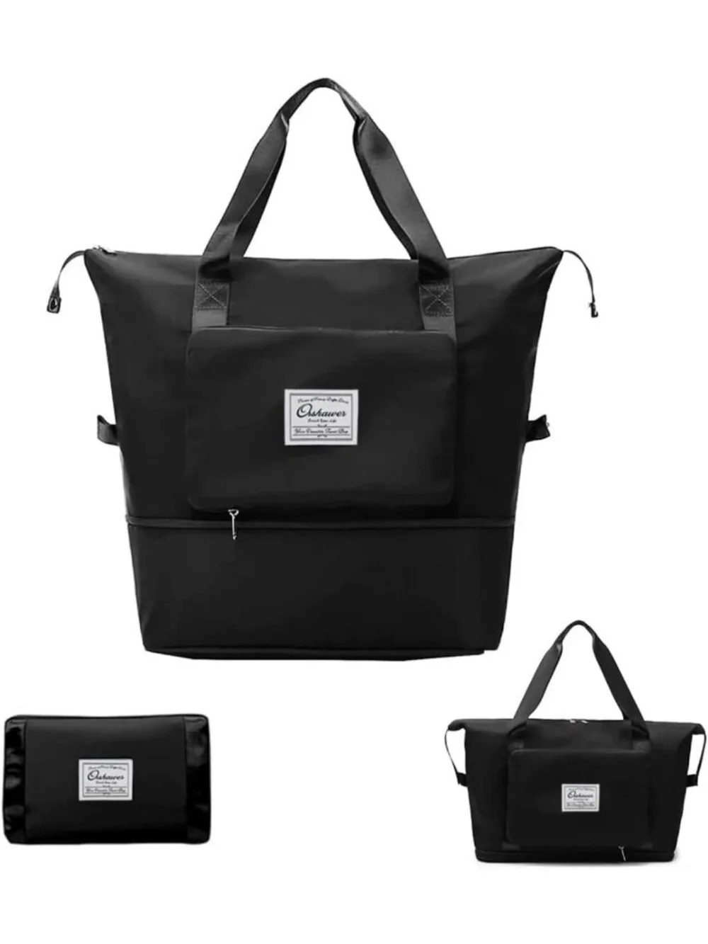 Expandable Large Capacity Foldable Travel Duffel Bag with Dry/Wet Separation